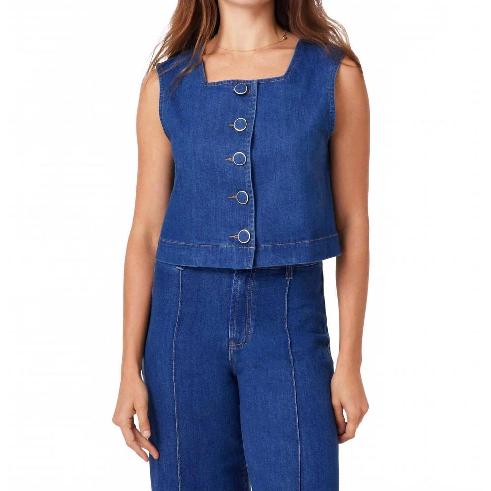 NEW HABITUAL denver denim vest in blue